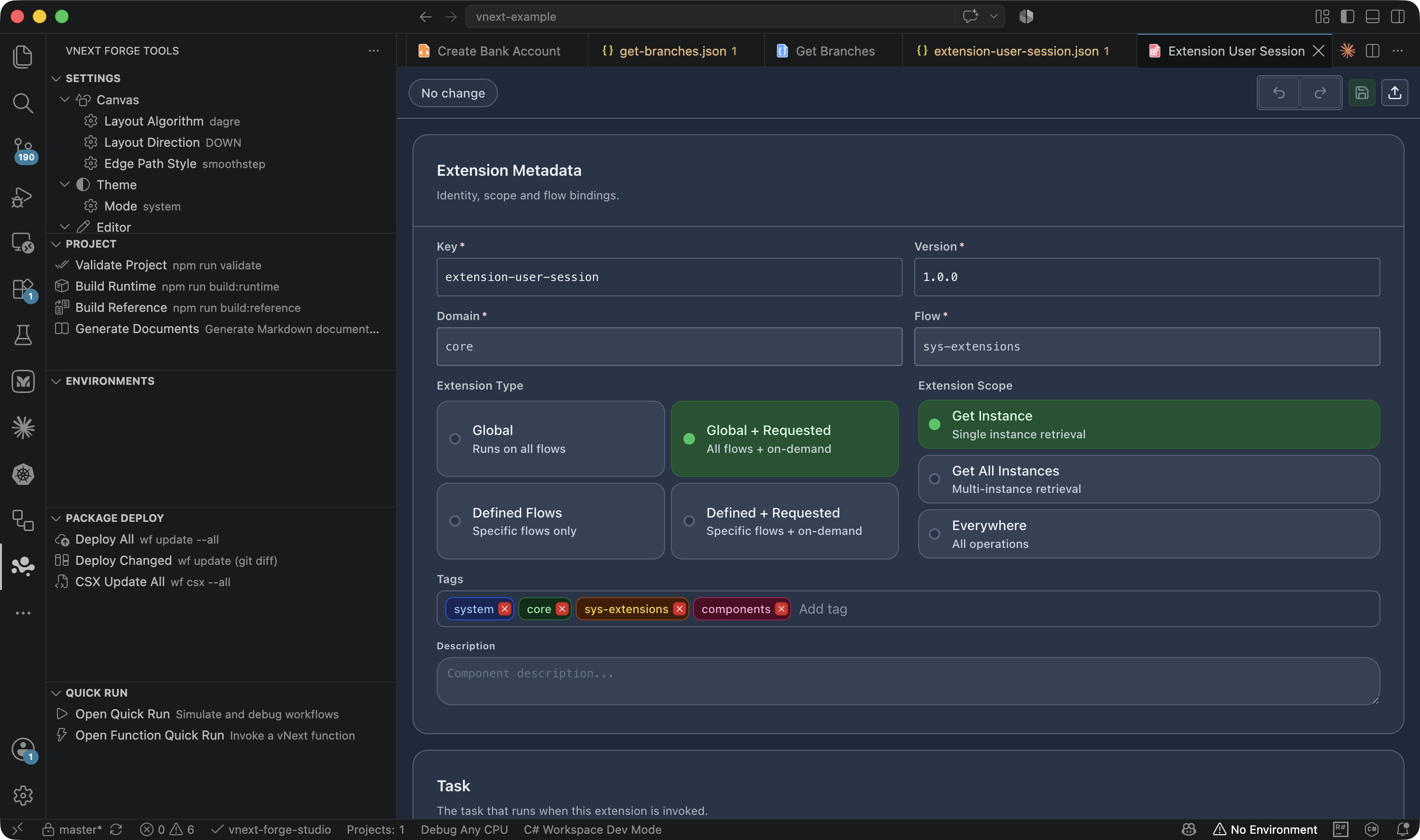 Extension Editor