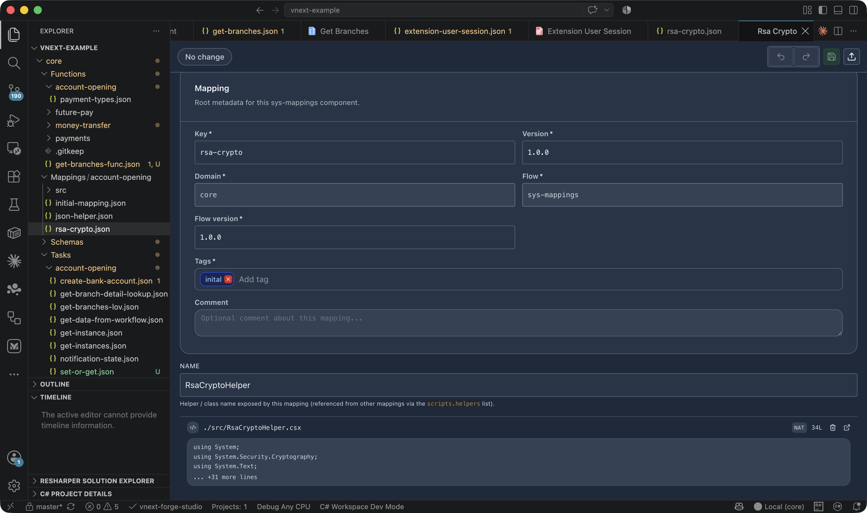 Mapping Editor — helper ve CSX kaynağı