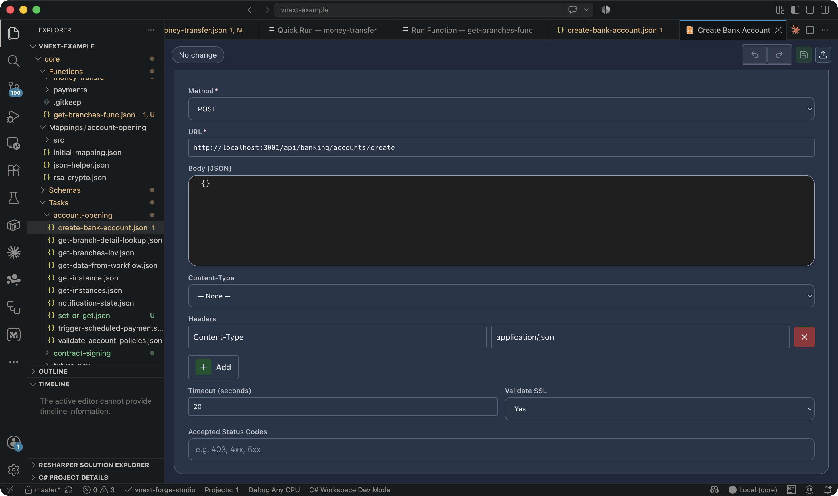 Task Editor — HTTP configuration